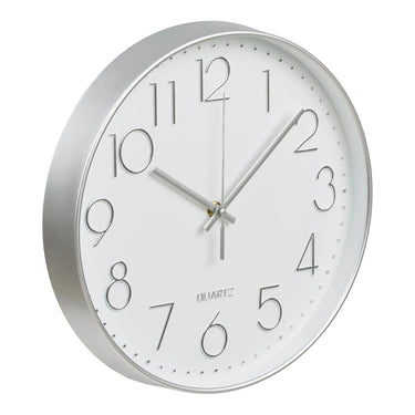 Lalibela Wanduhr silber mit geräuschlosem Uhrwerk