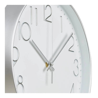 Lalibela Wanduhr silber mit geräuschlosem Uhrwerk