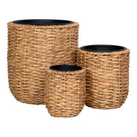 Hanoi Plantenbakset van waterhyacint - naturel - set van 3 stuks - Mooier Thuis