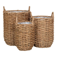 Hue Plantenbakset van zeegras - naturel - set van 3 stuks - Mooier Thuis