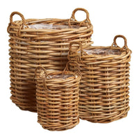 Burton Mandenset van rotan - naturel - set van 3 stuks - Mooier Thuis