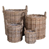 Caor Mandenset van kubu rotan - naturel - set van 4 stuks opbergmandenset - 20 cm breed - Mooier Thuis
