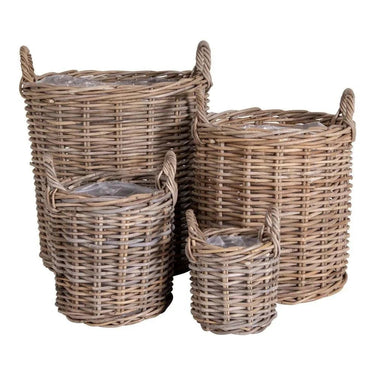Caor Mandenset van kubu rotan - naturel - set van 4 stuks