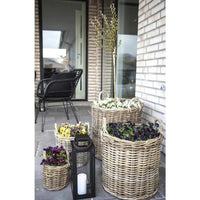 House of Nordic Caor Mandenset van kubu rotan - naturel - set van 4 stuks