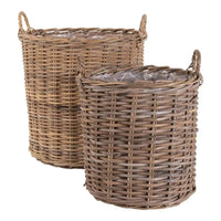 Indo Mandenset van kubu rotan - naturel - set van 2 stuks - Mooier Thuis