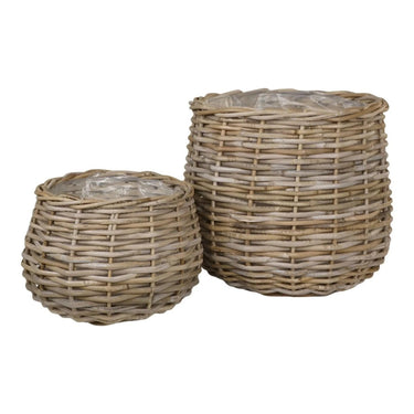 Pulo Mandenset van kubu rotan - naturel - set van 2 stuks