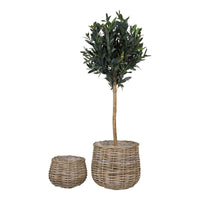 House of Nordic Pulo Mandenset van kubu rotan - naturel - set van 2 stuks