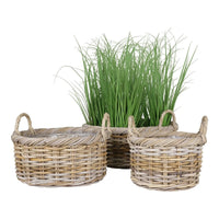 Kuta Mandenset van kubu rotan - naturel - set van 3 stuks - afbeelding 2