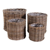Bogor Mandenset van kubu rotan en kunststof - naturel - set van 4 stuks - Mooier Thuis
