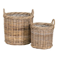 Gili Mandenset van kubu rotan - naturel - set van 2 stuks - Mooier Thuis
