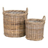 Gili Mandenset van kubu rotan - naturel - set van 2 stuks opbergmandenset - 40 cm breed - Mooier Thuis