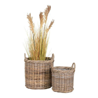 House of Nordic Gili Mandenset van kubu rotan - naturel - set van 2 stuks