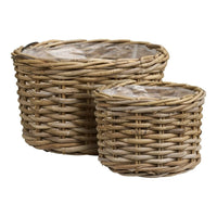 Kalak Mandenset van kubu rotan - naturel - set van 2 stuks - Mooier Thuis