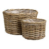 Kalak Mandenset van kubu rotan - naturel - set van 2 stuks opbergmandenset - 27 cm breed - Mooier Thuis