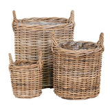 Sema Mandenset van kubu rotan - naturel - set van 3 stuks opbergmandenset - 20 cm breed - Mooier Thuis