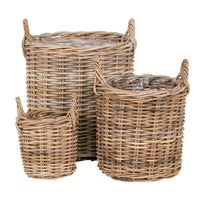 Sema Mandenset van kubu rotan - naturel - set van 3 stuks - Mooier Thuis