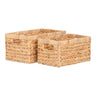 Passo Mandenset van waterhyacint - naturel - set van 2 stuks opbergmandenset - 20 cm breed - Mooier Thuis