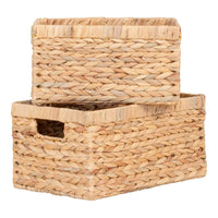 House of Nordic Passo Mandenset van waterhyacint - naturel - set van 2 stuks