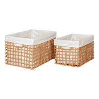 Bustelo Mandenset van papier en metaal - naturel - set van 2 stuks - Mooier Thuis