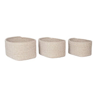 Cadima Mandenset van katoen - beige - set van 3 stuks - Mooier Thuis
