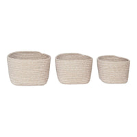 House of Nordic Cadima Mandenset van katoen - beige - set van 3 stuks