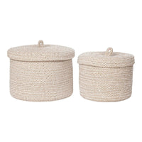 Sebal Mandenset van katoen - beige - set van 2 stuks - Mooier Thuis