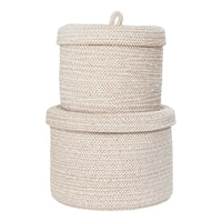 House of Nordic Sebal Mandenset van katoen - beige - set van 2 stuks - Mooier Thuis