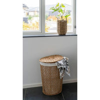 House of Nordic Pomal Wasmand van papier - naturel/wit - Mooier Thuis