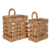 House of Nordic Cala hangmanden Mandenset van waterhyacint - naturel - set van 2 stuks