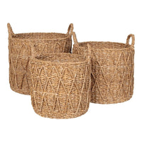 Krabi Mandenset van zeegras - naturel - set van 3 stuks - Mooier Thuis