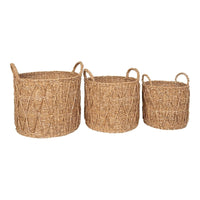 House of Nordic Krabi Mandenset van zeegras - naturel - set van 3 stuks - Mooier Thuis