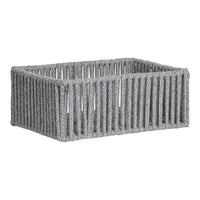 House of Nordic Arese Mandenset van katoen en metaal - grijs - set van 3 stuks - Mooier Thuis