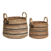 Erba Mandenset van bananenblad - naturel - set van 2 stuks - Mooier Thuis