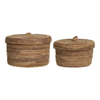 Desio Mandenset van bananenblad - naturel - set van 2 stuks - Mooier Thuis