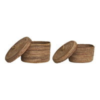 House of Nordic Desio Mandenset van bananenblad - naturel - set van 2 stuks - Mooier Thuis