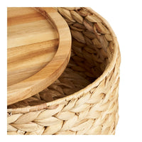 House of Nordic Botofte Mandenset van waterhyacint - naturel - set van 3 stuks - Mooier Thuis