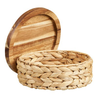 Botofte Mandenset van waterhyacint - naturel - set van 3 stuks - afbeelding 2