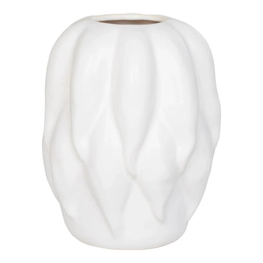 Keramieken vaas - beige - L19,5 × B19,5 × H26 cm