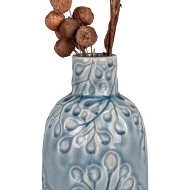 Steingutvase - blau
