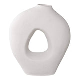 Keramieken vaas rond - wit - 24 cm breed - Mooier Thuis