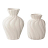 Vazen van keramiek 2 stuks - wit vaas - L8,8 × B9 × H12 cm + L10,5 × B11 × H15 cm - Mooier Thuis