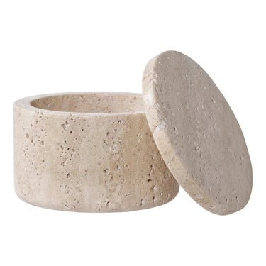 Opbergpot van travertijn - naturel