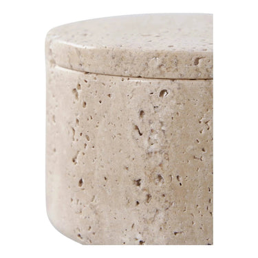 Opbergpot van travertijn - naturel