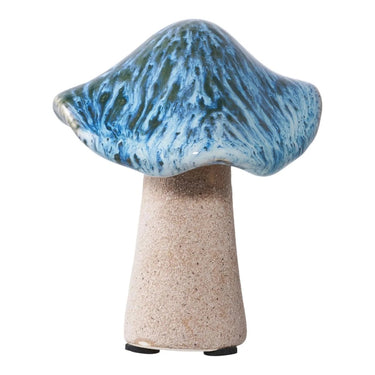 Decoratieve paddenstoelen van keramiek 3 stuks - groen/bruin/blauw