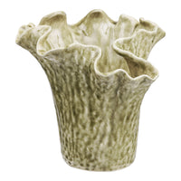 Vaas Keramiek Golvende Kraag Donker Zand 23,5 cm