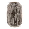 Vaas Keramiek Streeppatroon Bruin-Wit 28,5 cm - bruin en wit - Mooier Thuis