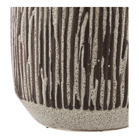 Vaas Keramiek Streeppatroon Bruin-Wit 28,5 cm
