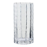 Vaas Mondgeblazen Glas Geribbeld Rookgrijs 20 cm - Ø 10 cm - Mooier Thuis