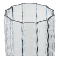 Vaas Mondgeblazen Glas Geribbeld Rookgrijs 20 cm