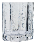 Vaas Mondgeblazen Glas Geribbeld Rookgrijs 20 cm